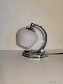 Art Deco lampička z niklované mosazi, stolní lampa - 1