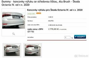 Koncovky výfuku se středovou lištou - Škoda Octavia IV - 1