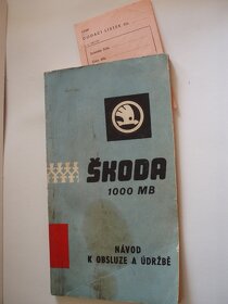 ŠKODA 1000 MB - návod k obsluze + dodací list vozu