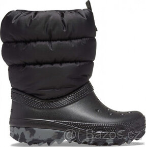 NOVÉ Crocs Classic Neo Puff Boot Kids Black černé