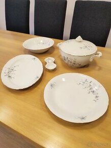 Prodám porcelánový set Olympia se zlatým okrajem č.52. S