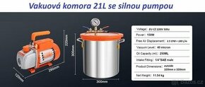 Vakuová pumpa 3.5CFM komora 21L vývěva podtlak vacuum nádoba