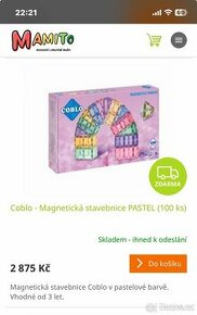 Prodám magnetickou stavebnici COBLO pastel (100ks)