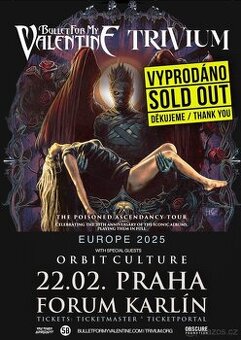 2x VIP Bullet for My Valentine, Trivum Praha