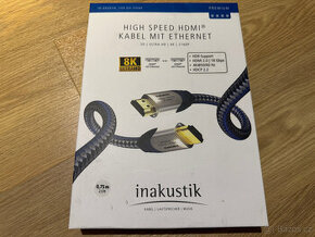 InAkustik Premium HDMI kabel - 0,75m / HDMI 2.0 4K UltraHD