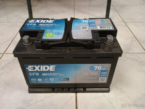 Prodám použitou autobaterii Exide 70 Ah 720 A EFB - 1