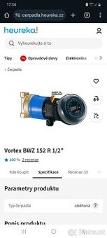 Vertex bwz152 oběhové čerpadlo