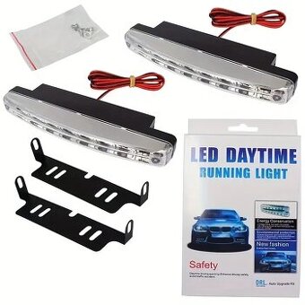 LED denní svícení 5W 12V 8 LED 2 kusy.