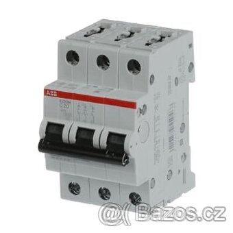 Prodám3 fázový jistič 20 A char. C 10kA ABB S203M-C20 - Nový