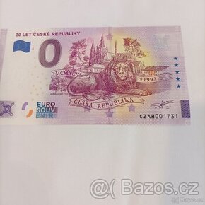 0 euro souvenír 30 let České republiky