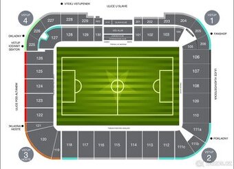 3x vstupenka Slavia - Jablonec