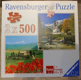 Ravensburger puzzle 2 x500 - Ramsau a Toskánsko