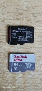 Prodám 2x Paměť.kartu Micro SD XC 64GB každá.
