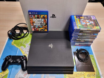 PLAYSTATION 4 PRO 1000GB 1TB 4K + 1 HRA GTAV + KABELÁŽ