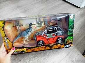 Sada dinosaurus auto a figurka