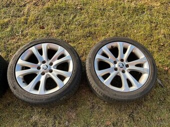 Alu kola 5x112/R17 Originál Škoda /letní pneu - 1