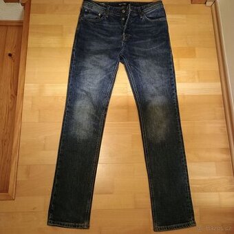 PĚKNÉ PÁNSKÉ RIFLE zn. JACK & JONES vel. 30/34 slim - 1