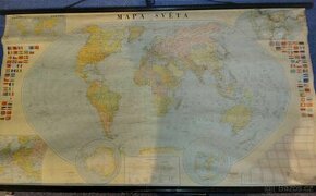 Nástěnná mapa světa 1960.