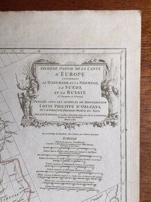 Mapa L.F. D'Orleans, 1758, Rusko, Skandinávie - 1