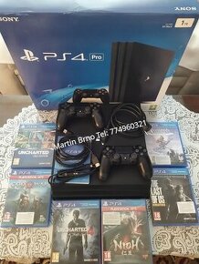 Sony Playstation 4 (PS4) PRO 1TB + 2ovladače - TOP STAV