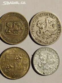 4 x sběratelské mince ČSSR,viz.foto.,1 koruna