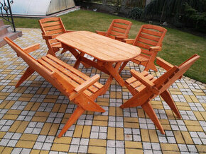 Dřevěné zahradní sezení pro 7 osob - 1