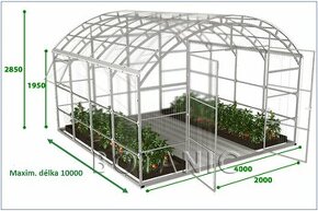 Polykarbonátový skleník Agroflex RIMESSA L40V - délka 10 m