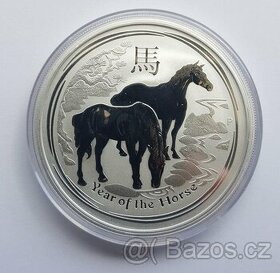 Investiční 2 oz stříbrná mince - Year of the horse (2014)