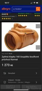 Zpětná klapka na kanalizaci DN160 - 1