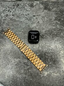 Apple Watch 8 45mm Midnight Celluar + zlatý kovový pásek - 1