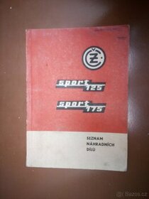 čz 125,čz 175 sport-seznam náhradních dílů 1971-originál - 1