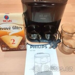 Kávovar / překapávač Philips + filtry + hrníčky