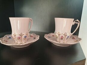 Karlovarský růžový porcelán přátelská souprava