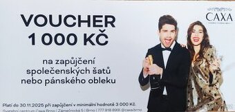 Voucher 1000 kč - svatební centrum CAXA Brno