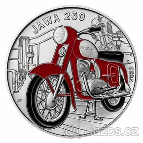 Stříbrná mince 500 Kč 2022 Motocykl Jawa 250 proof