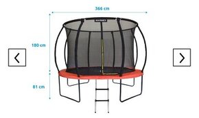 Trampolína Marimex 366 cm+vnitřní ochranná síť+schůdky