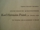 KARL HERMANN FRANK projev Velký sál LUCERNA 1943 PROTEKTORÁT