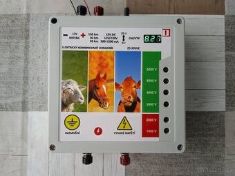 Elektrický ohradník, solár 12V/230V 25J