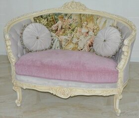 Zámecké řezbované sofa - čalouněné - Gobelín - 1