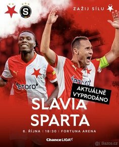 SK SLAVIA PRAHA - AC SPARTA PRAHA 4x VSTUPENKA SEKTOR 115