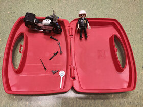 Kufřík Playmobil s policistkou a motorkou - 1