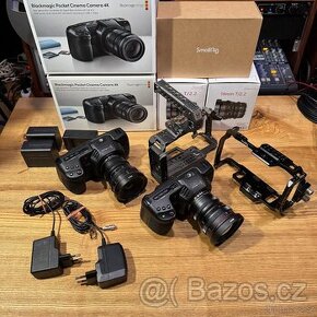 2x BlackMagic Pocket 4K + příslušenství