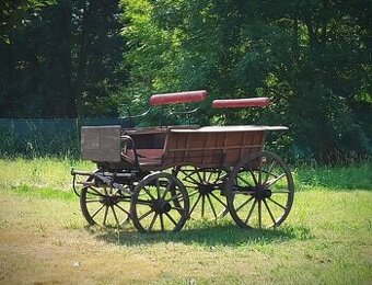 Starožitná historická bryčka za koně - kočár