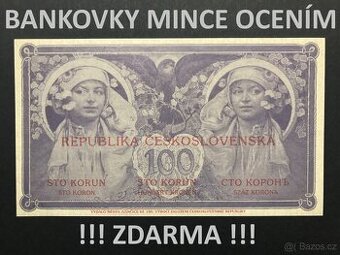 Mince bankovky ocením zdarma