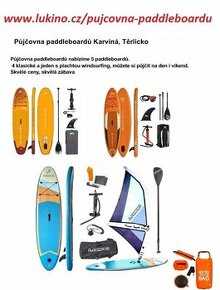 Půjčovna paddleboardu+ paddleboardu s plachtou windsurfing