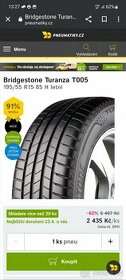 Letni pneu bridgestone 195 55 15