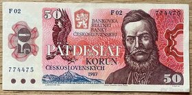 50 Kčs 1987 F02 774475 - 1