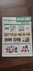 Safety card Boeing 747 Korean Air