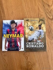 Knihy Neymar a Cristiano Ronaldo.