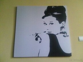 Design dekorativní obraz, Audrey Hepburn, rozměr: 900x900